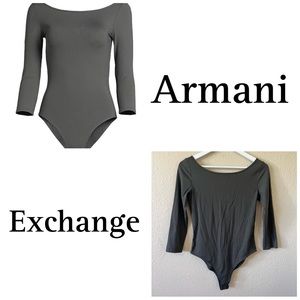Armani Exchnage ribbed long sleeve bodysuit